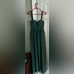Full length bridesmaid or formal dress.